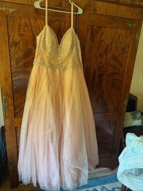 Camille La Vie Blush Pink Satin and Tulle Dress